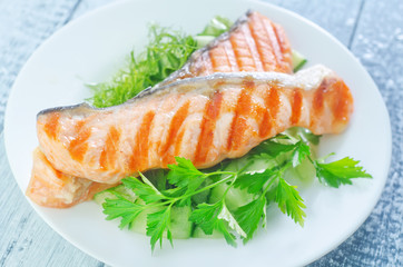 fried salmon