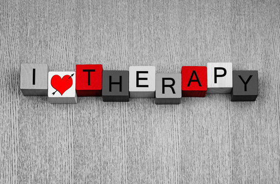 I Love Therapy - fun health care sign for therapists, psychology