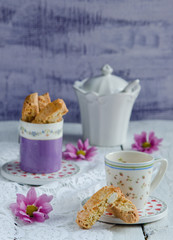 Italian homemade biscotti cookies with almond