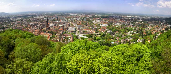 Fototapeten Panoramic view of Freiburg im Breisgau city, Germany © katatonia