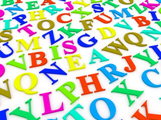 letters of the English alphabet.