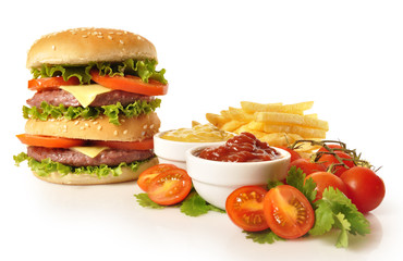 Hamburguesa como almuerzo