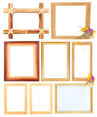 Collection of  frames isolated on white