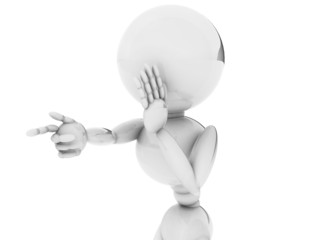 The white man screams on a white background #3