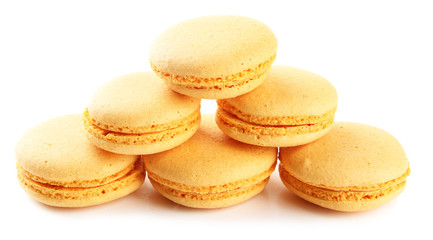 Gentle macaroons isolated on white