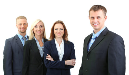 Group of business people isolated on white