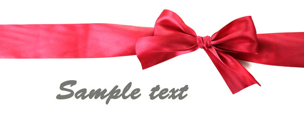 Color gift satin ribbon bow, isolated on white