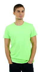 Handsome young man isolated on white