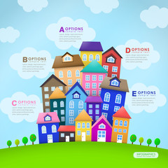 abstract house infographics design