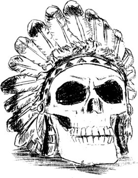 Totenkopf Schädel Indianer