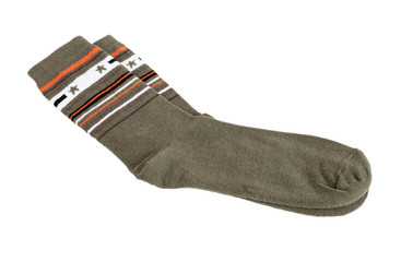 Pair of fashionable socks isolated on white background