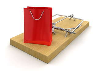 Mousetrap and bag(clipping path included)
