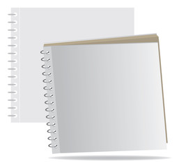 Template of a notebook with cover on a spring