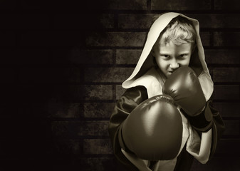 Young boxer fighter portrait