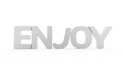 Enjoy word rendered black and white isolated