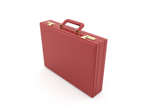 Red suitcase rendered isolated on white