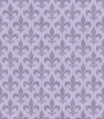 Purple Fleur De Lis Textured Fabric Background © Karen Roach