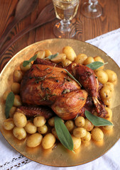 chicken with potatoes for Christmas dinner