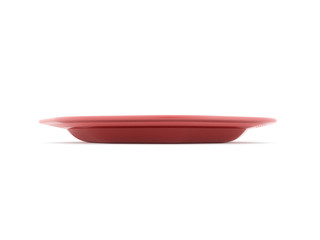 Red plate isolated rendered on white
