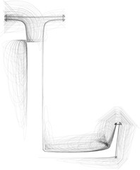 Hand draw font. LETTER L. Vector illustration
