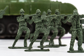 Miniature Toy Soldiers and Tank