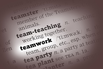 Fototapeta premium Teamwork Dictionary Definition