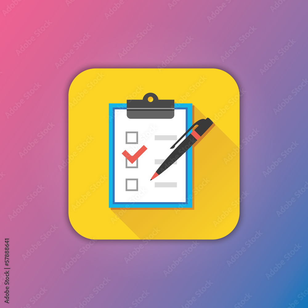 Poster vector form with pen and checkboxes icon