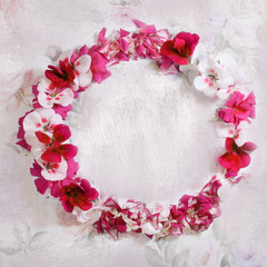 Vintage background with flowers for congratulations 