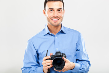 Happy young photographer