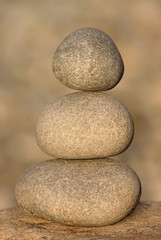 Fototapeta na wymiar close up of stack of three stones