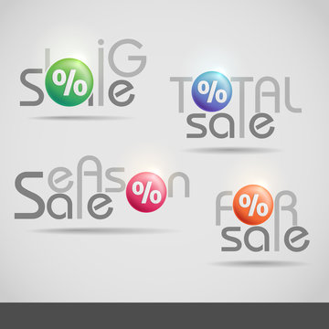 Colorful Vector Set Of Sale Icons.