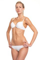 Fototapeta premium Portrait of young woman in lingerie