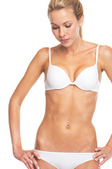 Naklejka premium Portrait of young woman in lingerie
