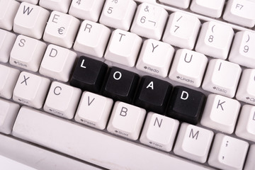 Word JOB written with black keys on computer keyboard.