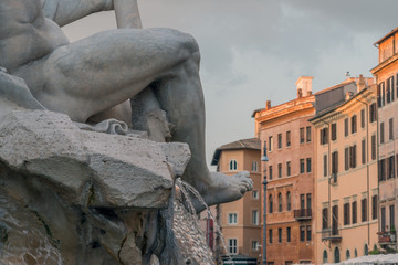 Roma, fontana dei Quattro Fiumi (part.)