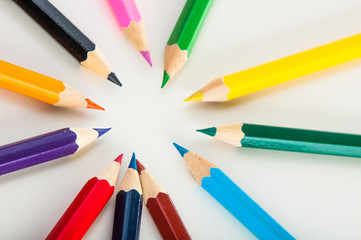 Vivid concept with wooden pencils