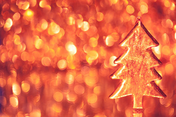 christmas three on shiny background