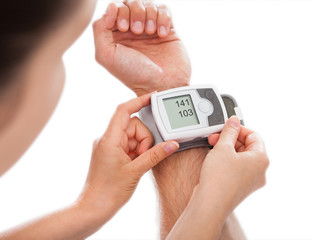 Person Checking Blood Pressure