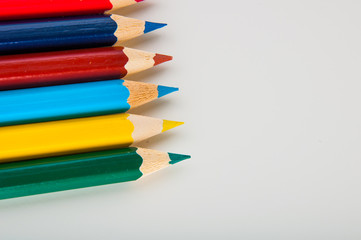 Fototapeta premium Isolated color pencils, white background