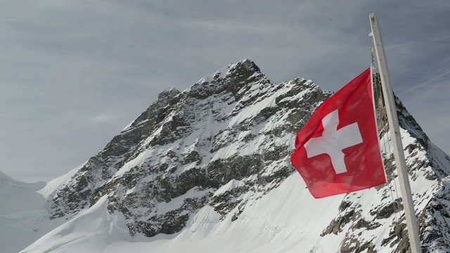 Swiss Alpine Alps mountain landscape.
