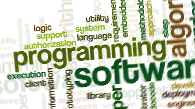 Animation of tag cloud related to software development