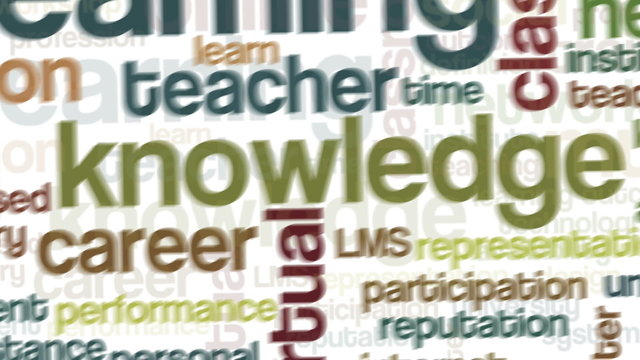 Animation of tag cloud related to distance learning