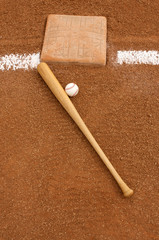 Baseball & Bat near Third