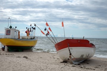 Fishing vessels on beach