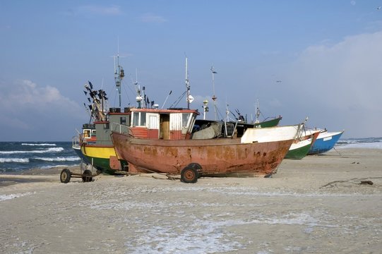 Fishing vessels on beach