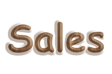 Business concept:  wooden word sales on white background
