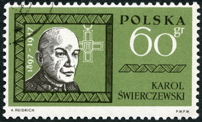 POLAND - 1963: shows Karol Swierczewski (Walter) (1897-1947) - obrazy, fototapety, plakaty