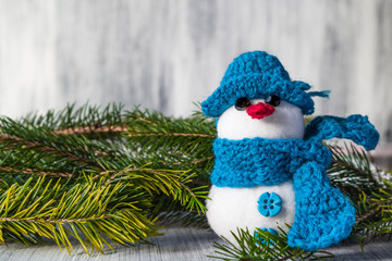 snowman board wooden Christmas winter plush
