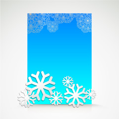 Background with snowflakes and place for text.