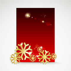 Snowflake and bright christmas background.